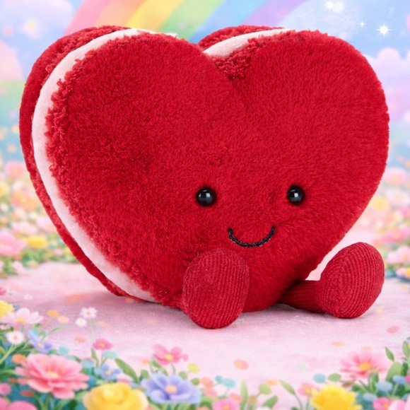 Jellycat Arlette Red Heart Stuffed Animal - Picture 8 of 16